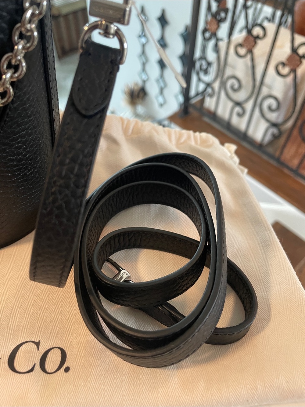 Tiffany & Co. Black Heart Crossbody Bag with Chain - Picture 4 of 10